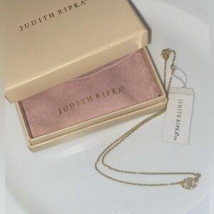 Judith Ripka Fine Jewelry 14k Gold Diamond Eye Pendant Necklace